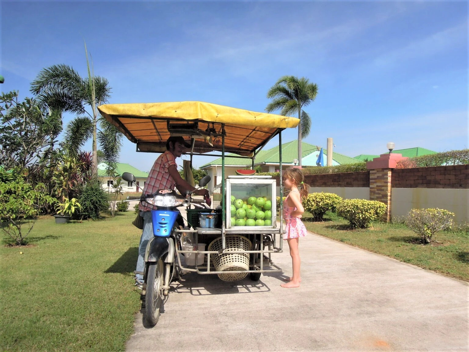 Varje dag kommer det fruktförsäljare till området