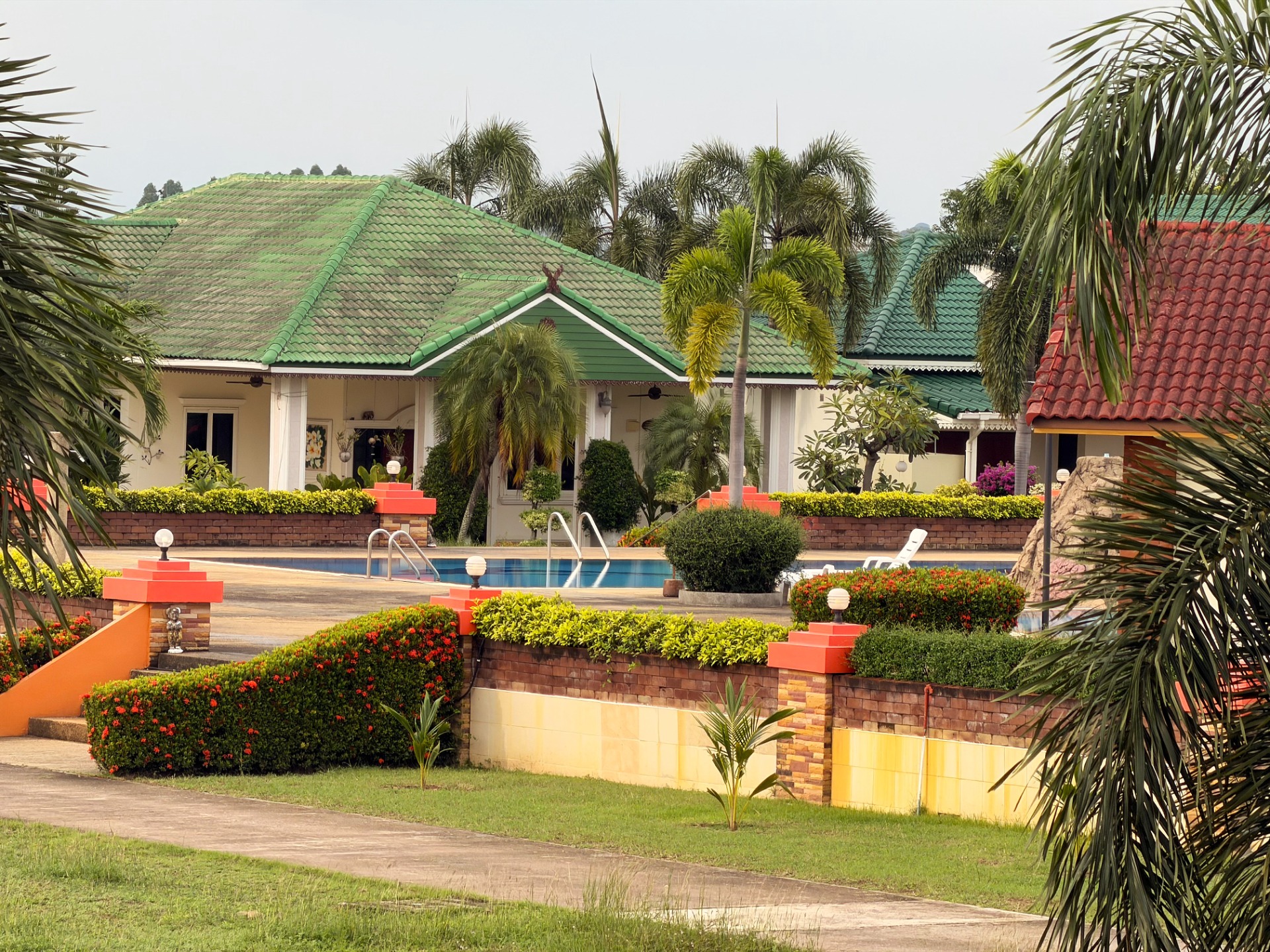View over the poolarea